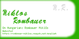 miklos rombauer business card